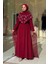 Pelerin Detaylı Elbise 3940 Bordo 4