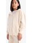 Kız Çocuk Kapüşonlu Basic Düz Cepli Fermuarlı Sweatshirt D9079A825SP 4
