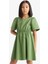 Kız Çocuk Standart Fit V Yaka Gabardin Kısa Kollu Elbise E2645A825SM 4