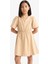 Kız Çocuk Standart Fit V Yaka Gabardin Kısa Kollu Elbise E2645A825SM 4