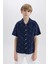 Erkek Çocuk Oversize Geniş Kalıp Polo Yaka Brode Kısa Kollu Gömlek D8339A825SM 5