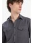 %100 Pamuk Regular Fit Polo Yaka Basic Düz Uzun Kollu Gömlek B2654AX25SP 4