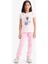 Kız Çocuk Pijama Takımı Bisiklet Yaka Baskılı Kısa Kollu Üst Uzun Alt E0540A825SM 1