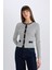 Slim Fit Dar Kesim Bisiklet Yaka Çizgili Uzun Kollu Hırka E4964AX25SP 5