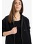 Siyah Okula Dönüş Relax Fit Kapüşonlu Kalın Basic Düz Cepli Fermuarlı Sweatshirt D8717AX24WN 5