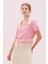 Kare Yaka Beli Kemerli Triko Bluz Pembe- Ekru Y2571003_386 1