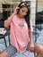 Pembe Kadın / Kız Tennis Ball Baskılı Oversize T-Shirt 3