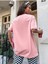 Pembe Kadın / Kız Tennis Ball Baskılı Oversize T-Shirt 5