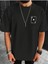 Kupa A / J Baskılı Oversize Erkek T-Shirt Salaş Boyfirend 1