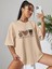 Kadın / Kız Love Coffe Baskılı Oversize T-Shirt Salaş Boyfirend 1