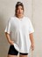 Kadın / Kız Smiles Sırt Baskılı Beyaz Oversize T-Shirt Salaş Boyfirend 3