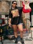 Kadın / Kız Siyah Oversize T-Shirt Summer Baskılı 3