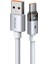 CA-6892 Usb-A - Type-C Şeffaf Kablo Şarj Işığı Ile Beyaz 2