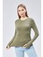 Basic Bisiklet Yaka Uzun Kollu Slim Fit Kadın Body T-Shirt 3
