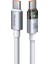 CA-5582 Type-C To Type-C 100W Şeffaf Kablo Şarj Işığı Ile Beyaz 5