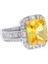 Kadın Kare Sarı Taş Detay Gümüş Yüzük 1