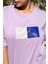 Kadın Oversize Fit Bisiklet Yaka Baskılı Kısa Kollu T-Shirt 2