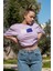 Kadın Oversize Fit Bisiklet Yaka Baskılı Kısa Kollu T-Shirt 4