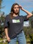 Kadın Oversize Fit Bisiklet Yaka Baskılı Kısa Kollu T-Shirt 1