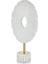 Evza Mermer Patlatma Oval Dik Free Lıne Dekor Beyaz 9*18*40 cm 1