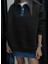 Siyah Kot Yaka Detaylı Sweatshirt 2