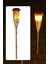 Gerçek Bambu Bahçe Aydınlatma Su Geçirmez Solar Bahçe Lambası Alev Efektli 60 cm 1