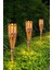 Gerçek Bambu Bahçe Aydınlatma Su Geçirmez Solar Bahçe Lambası Alev Efektli 60 cm 2