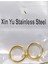 Çelik Gold Renk Yaylı Sıkıştırmalı Halka Küpe, Kararma Yapmaz, 2 Li Set, 12 mm 3
