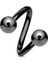 Siyah Spiral Model İki Ucu Toplu Piercing 1