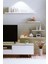 4lü 100 cm 80 cm 30 cm Mat Beyaz Mdf Uçan Gizli Bağlantı Dekoratif Duvar Rafı Kitaplık Tv Ünitesi 2