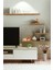 4lü 100 cm 80 cm 30 cm Safir Meşe Mdf Uçan Gizli Bağlantı Dekoratif Duvar Rafı Kitaplık Tv Ünitesi 1