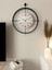(Büyük Boy - 50*65 cm)Laviento Siyah (Beyaz Kadran) Pilli LED - Modern Dekoratif Metal Cam Ayna Duvar Saati 3