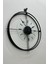 Orta Boy - Laviento Siyah ( Şeffaf Cam ) - LED Yok -50 x 65 cm - Modern Dekoratif Metal Duvar Saati 2