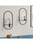2 Li Siyah Oval Çiçeklik , Modern Dekoratif Metal Duvar Çiçeklik 4