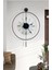 (Büyük Boy - 50*75 cm)Siyah Luxry Şefaf Göbek (Özel Quartrz Mekanizmalı)Metal Dekoratif Camlı Lüx Duvar Saati 1