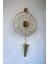 Gold Gravity Pendulum Elegant Series 37 x 85 , Modern Dekoratif Metal Cam Duvar Saati 3