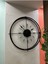 (Büyük Boy-55*55 cm) Siyah Çiftçember Camlı Seri -(Qaurtz Mekanizmalı) Modern Dekoratif Camlı Metal Duvar Saati 5
