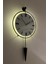 (Orta Boy-37*80 cm)Masippi Siyah (Beyaz Abs Kadran) Pilli LED - Metal Dekoratif Duvar Saati 1