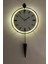 (Orta Boy-37*80 cm)Masippi Siyah (Beyaz Abs Kadran) Pilli LED - Metal Dekoratif Duvar Saati 5