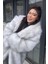Premium Ingiliz Yaka Mob Wife Suni Kürk Maxi Kadın Kaban 5