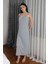 Akbeniz Kadın Ip Askılı Uzun Yırtmaçlı Pamuk Penye Gecelik Gri 90125HBCV000081G4EN 3