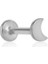 Cerrahi Çelik Tragus Helix Ay Hilal Piercing Gümüş 1