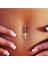 Deliksiz Haç Sallantılı Fake Çelik Göbek Piercing 1
