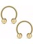316L Cerrahi Çelik 2'li Set 6 mm Top Uçlu Altın Renk Septum Piercing 1