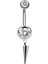 Cerrahi Çelik Mızrak Sallantılı Göbek Piercing 1