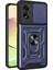 Oppo A38 Kılıf Magnetik Stand Olabilen Kamera Korumalı Kapak - Lacivert + Cam Ekran Koruyucu 1