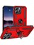 Apple iPhone 16 Pro Max Kılıf Magnetik Stand Olabilen Kamera Korumalı Kapak - Kırmızı + Cam Ekran Koruyucu 1
