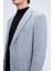 Gri Comfort Fit Mono Yaka Desenli Ceket 3