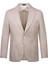 Bej Regular Fit Mono Yaka Casual Keten Ceket 1