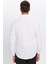 Erkek Slim Fit Dar Kesim Pamuklu Terry Cotton Kumaş Kolay Ütü Beyaz Gömlek 5